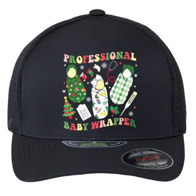 Apdl Professional Baby Wrapper Funny Christmas Nicu Nurse Flexfit Unipanel Trucker Cap