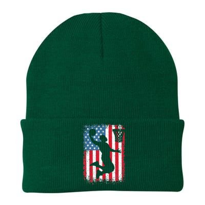 American Patriotic Basketball 4th Of July US Flag Knit Cap Winter Beanie