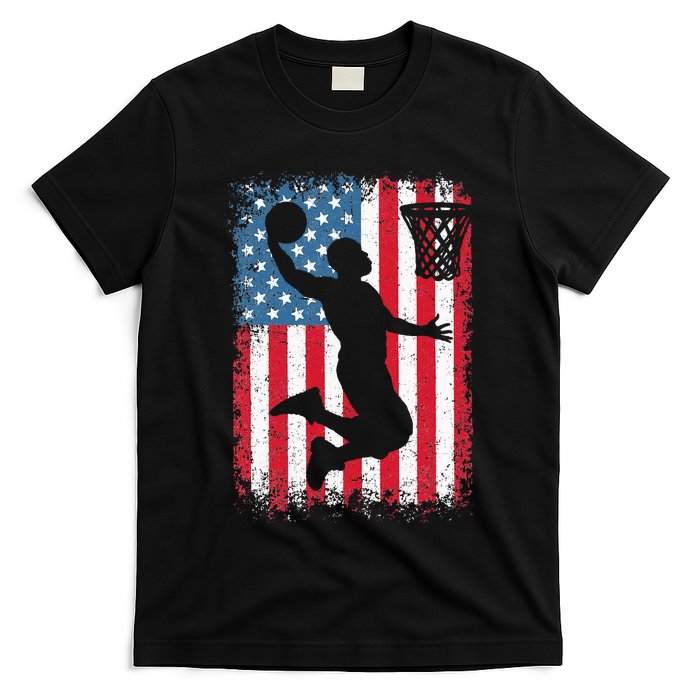 American Patriotic Basketball 4th Of July US Flag T-Shirt