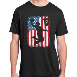 American Patriotic Basketball 4th Of July US Flag Adult ChromaSoft Performance T-Shirt