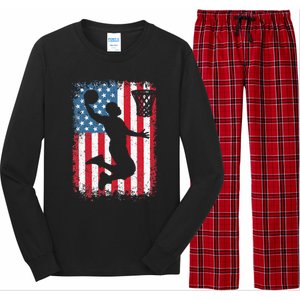 American Patriotic Basketball 4th Of July US Flag Long Sleeve Pajama Set