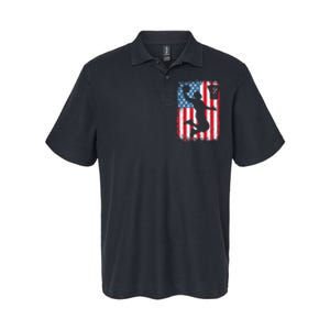 American Patriotic Basketball 4th Of July US Flag Softstyle Adult Sport Polo