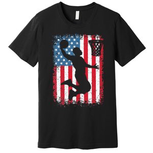 American Patriotic Basketball 4th Of July US Flag Premium T-Shirt