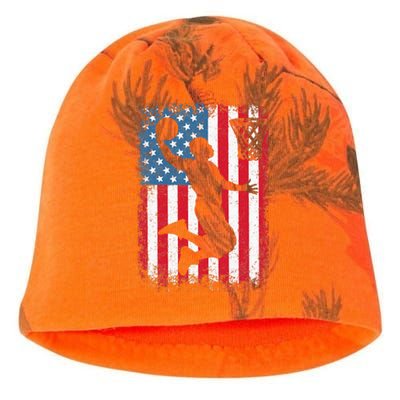 American Patriotic Basketball 4th Of July US Flag Kati - Camo Knit Beanie