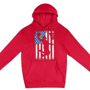 American Patriotic Basketball 4th Of July US Flag Premium Pullover Hoodie