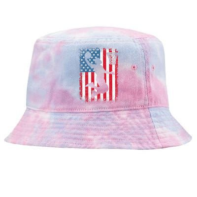 American Patriotic Basketball 4th Of July US Flag Tie-Dyed Bucket Hat