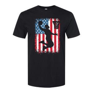 American Patriotic Basketball 4th Of July US Flag Softstyle CVC T-Shirt