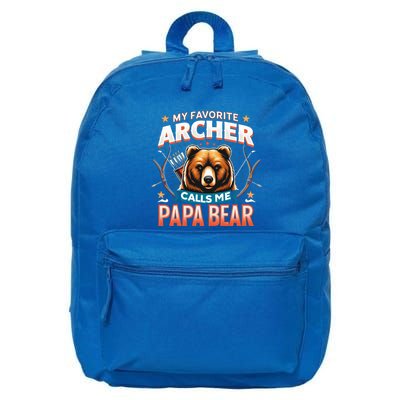 Archery Papa Bear My Favorite Archer Calls Me Papa Bear Cute Gift 16 in Basic Backpack