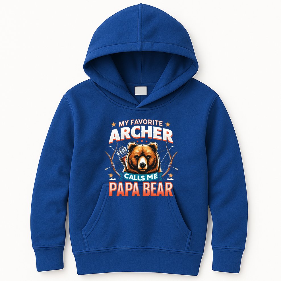 Archery Papa Bear My Favorite Archer Calls Me Papa Bear Cute Gift Kids Hoodie