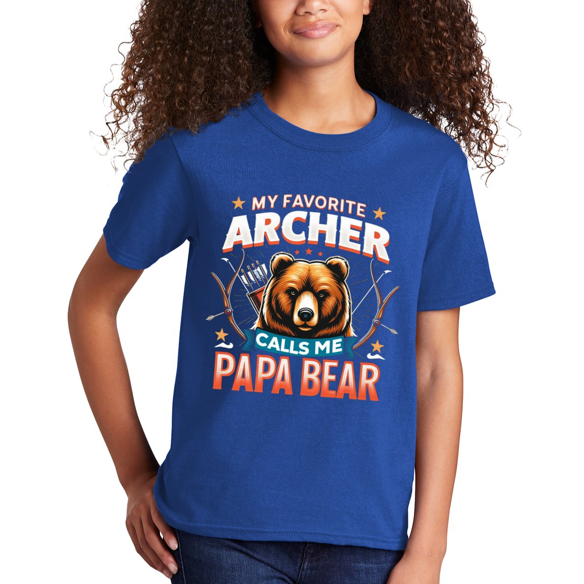 Archery Papa Bear My Favorite Archer Calls Me Papa Bear Cute Gift Kids T-Shirt