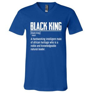 African Pride Black History Month Black King Definition Gift V-Neck T-Shirt