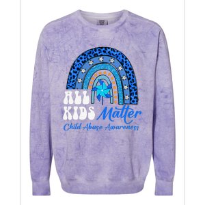 All Pinwheel Blue Rainbow Child Abuse Awareness Colorblast Crewneck Sweatshirt