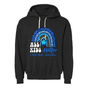 All Pinwheel Blue Rainbow Child Abuse Awareness Garment-Dyed Fleece Hoodie