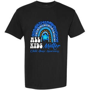 All Pinwheel Blue Rainbow Child Abuse Awareness Garment-Dyed Heavyweight T-Shirt