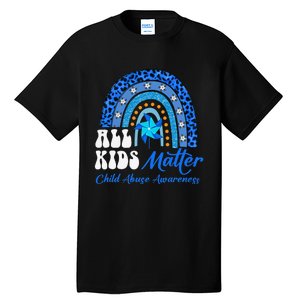 All Pinwheel Blue Rainbow Child Abuse Awareness Tall T-Shirt