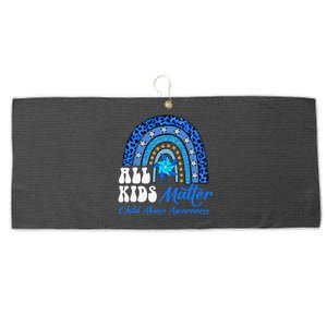 All Pinwheel Blue Rainbow Child Abuse Awareness Large Microfiber Waffle Golf Towel