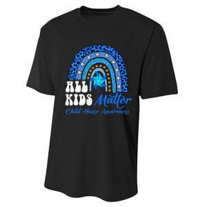 All Pinwheel Blue Rainbow Child Abuse Awareness Performance Sprint T-Shirt