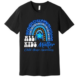 All Pinwheel Blue Rainbow Child Abuse Awareness Premium T-Shirt