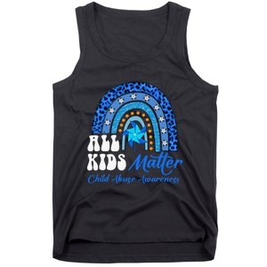 All Pinwheel Blue Rainbow Child Abuse Awareness Tank Top