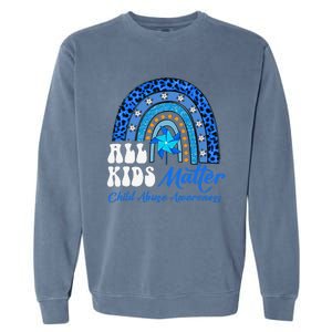 All Pinwheel Blue Rainbow Child Abuse Awareness Garment-Dyed Sweatshirt