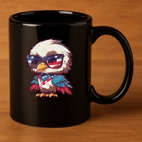 America Patriotic Bald Eagle 11oz C Handle Ceramic Mug