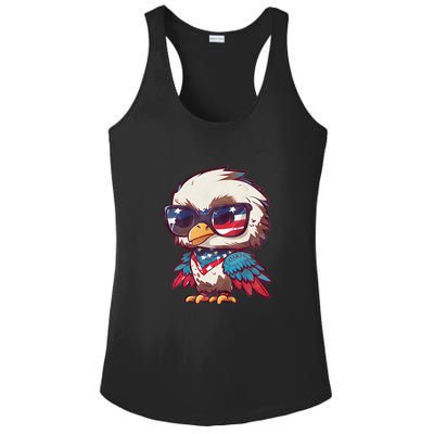America Patriotic Bald Eagle Ladies PosiCharge Competitor Racerback Tank