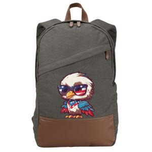 America Patriotic Bald Eagle Cotton Canvas Backpack