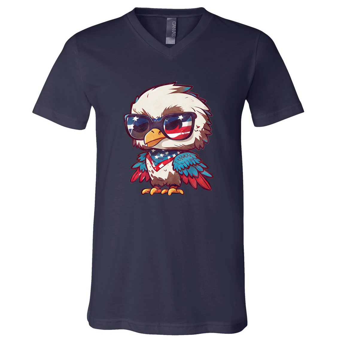 America Patriotic Bald Eagle V-Neck T-Shirt