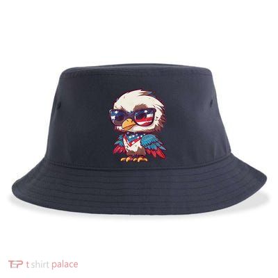 America Patriotic Bald Eagle Sustainable Bucket Hat