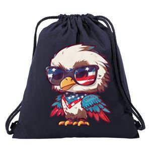 America Patriotic Bald Eagle Drawstring Bag