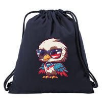 America Patriotic Bald Eagle Drawstring Bag