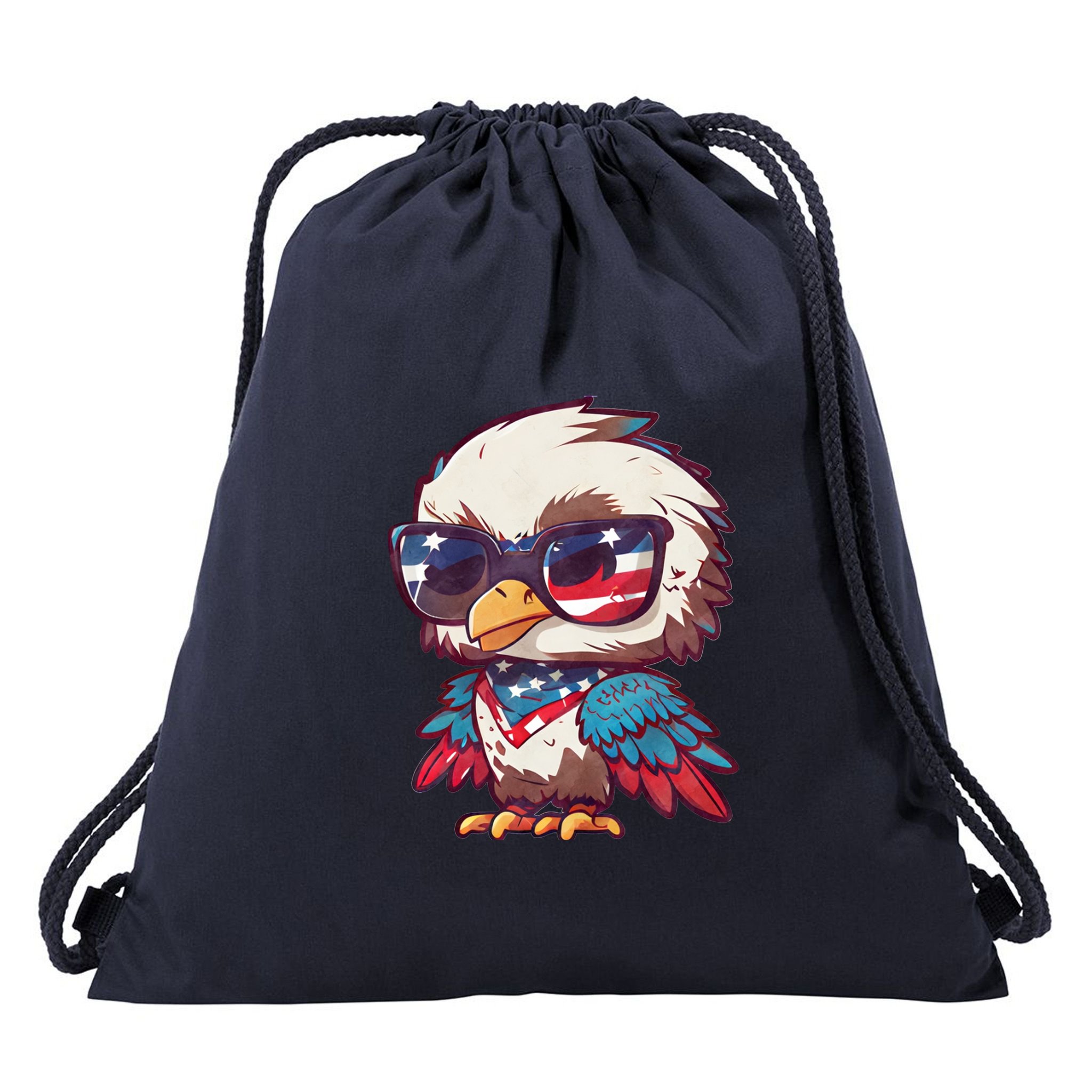 America Patriotic Bald Eagle Drawstring Bag