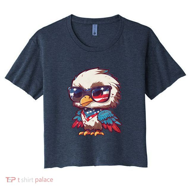 America Patriotic Bald Eagle Crop Top