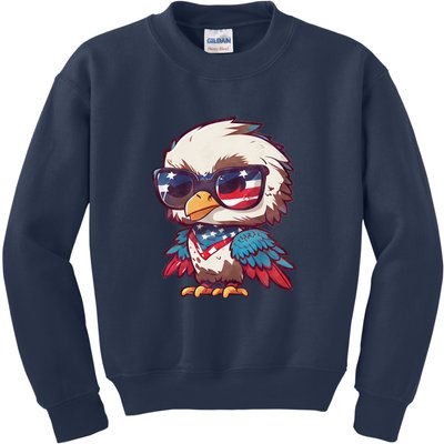 America Patriotic Bald Eagle Kids Sweatshirt