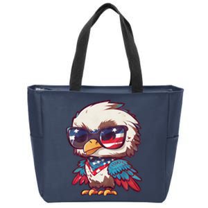 America Patriotic Bald Eagle Zip Tote Bag