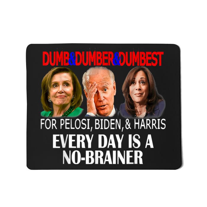 Anti Pelosi, Biden, Harris Are Dumb & Dumber & Dumbest Funny Mousepad