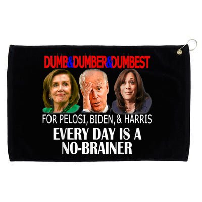 Anti Pelosi, Biden, Harris Are Dumb & Dumber & Dumbest Funny Grommeted Golf Towel