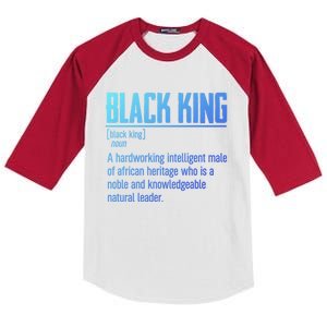 African Pride Black History Month Black King Definition Cute Gift Kids Colorblock Raglan Jersey