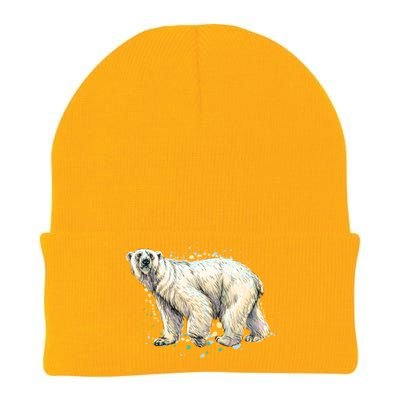 Abstract Polar Bear From A Splash Knit Cap Winter Beanie