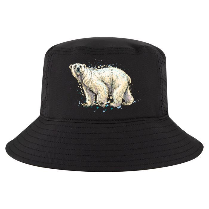 Abstract Polar Bear From A Splash Cool Comfort Performance Bucket Hat