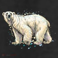 Abstract Polar Bear From A Splash 7 Panel Mesh Trucker Snapback Hat