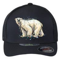 Abstract Polar Bear From A Splash Flexfit Unipanel Trucker Cap