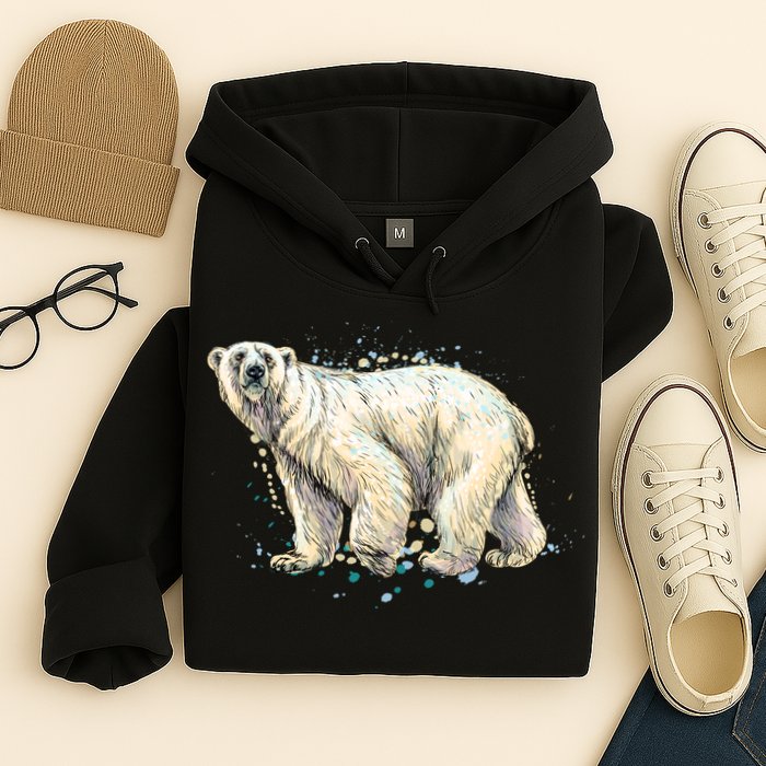 Abstract Polar Bear From A Splash Hoodie