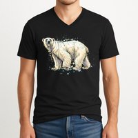 Abstract Polar Bear From A Splash V-Neck T-Shirt