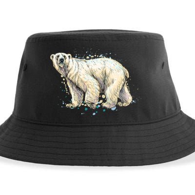 Abstract Polar Bear From A Splash Sustainable Bucket Hat