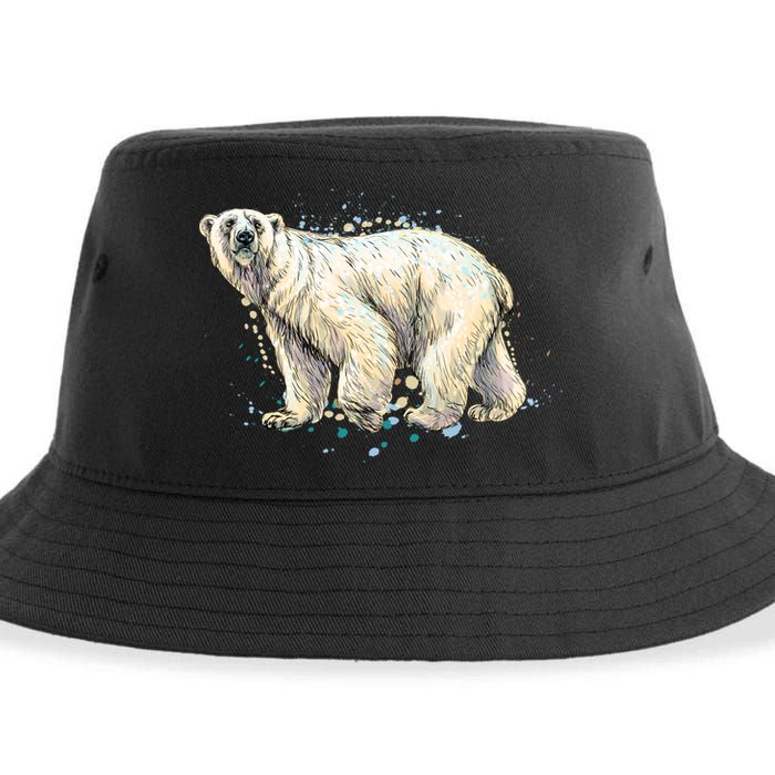 Abstract Polar Bear From A Splash Sustainable Bucket Hat