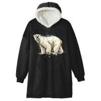 Abstract Polar Bear From A Splash Hooded Wearable Blanket