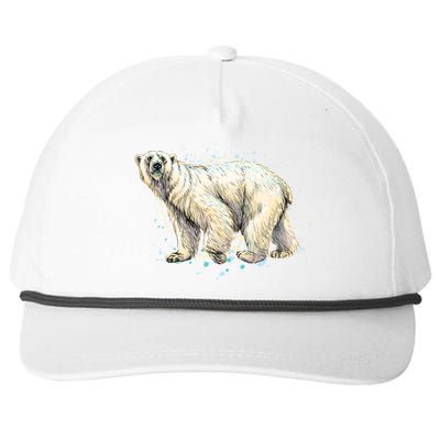 Abstract Polar Bear From A Splash Snapback Five-Panel Rope Hat