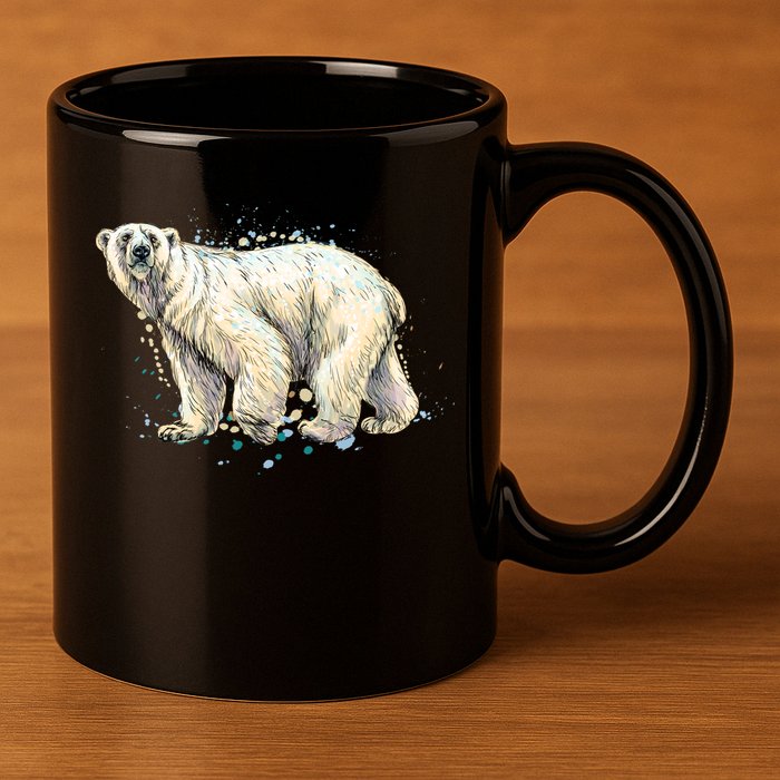 Abstract Polar Bear From A Splash 11oz C Handle Ceramic Mug