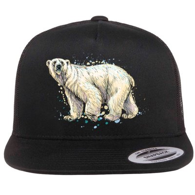 Abstract Polar Bear From A Splash Flatbill Hat
